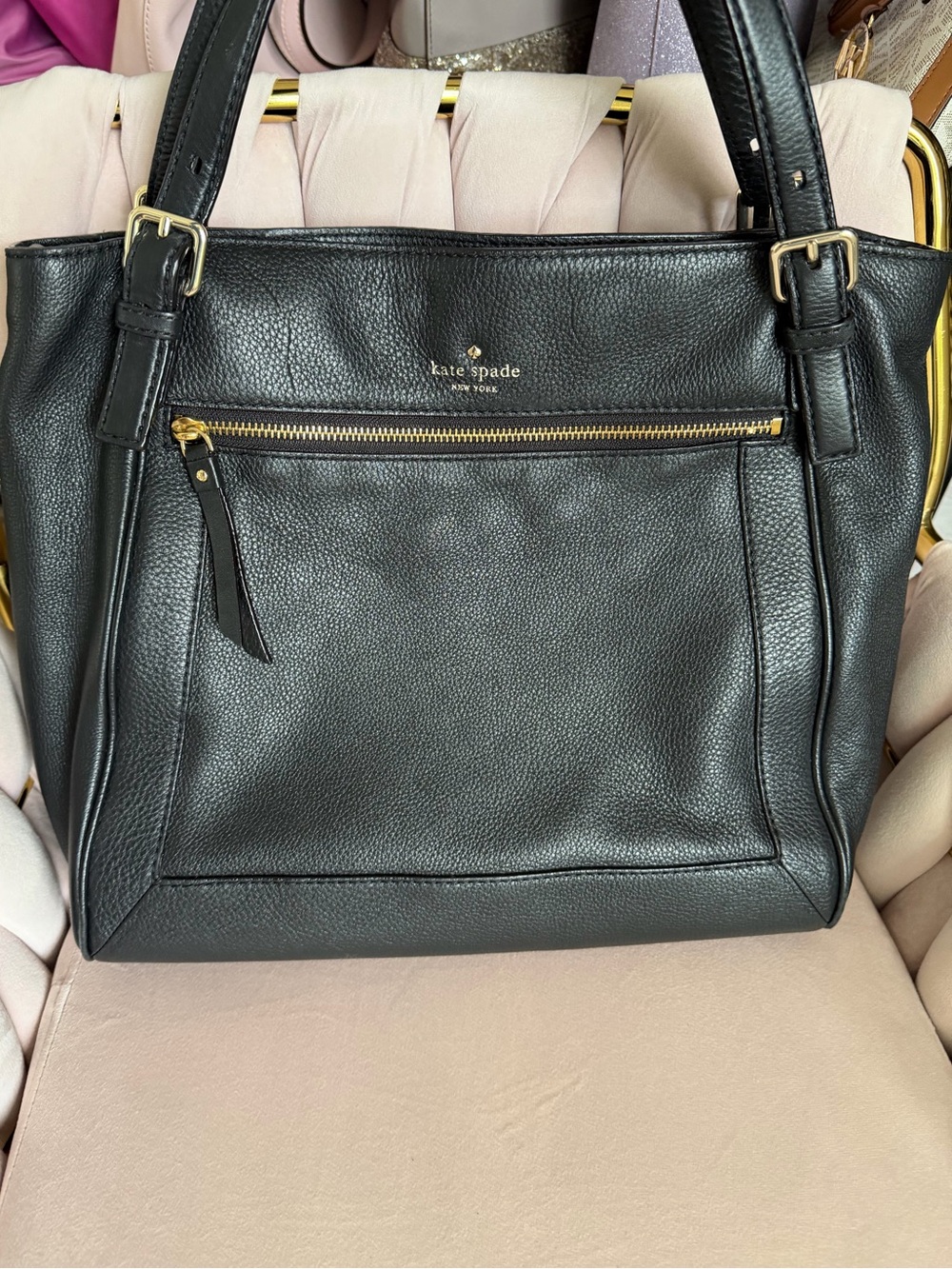 Kate Spade ♠️ New York Cobble Hill Peters Pebbled Leather Tote 🖤